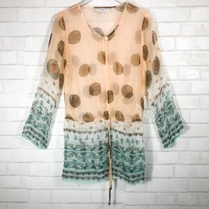 David Dart Sport Silk Sheer Boho Cover Up Tunic